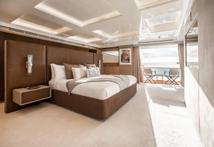 Spacious sun deck aboard EMINA yacht charter in The Bahamas