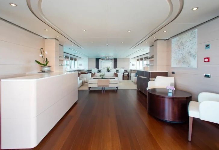Spacious sun deck aboard Lady L yacht charter Bahamas