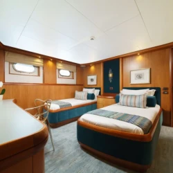 Elegant master suite onboard LOHANKA luxury superyacht