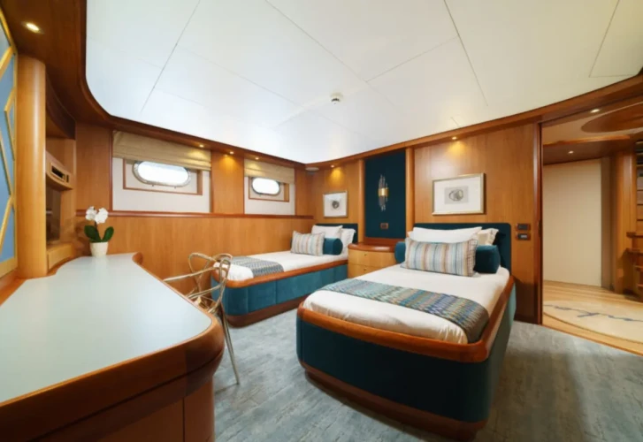 Elegant master suite onboard LOHANKA luxury superyacht